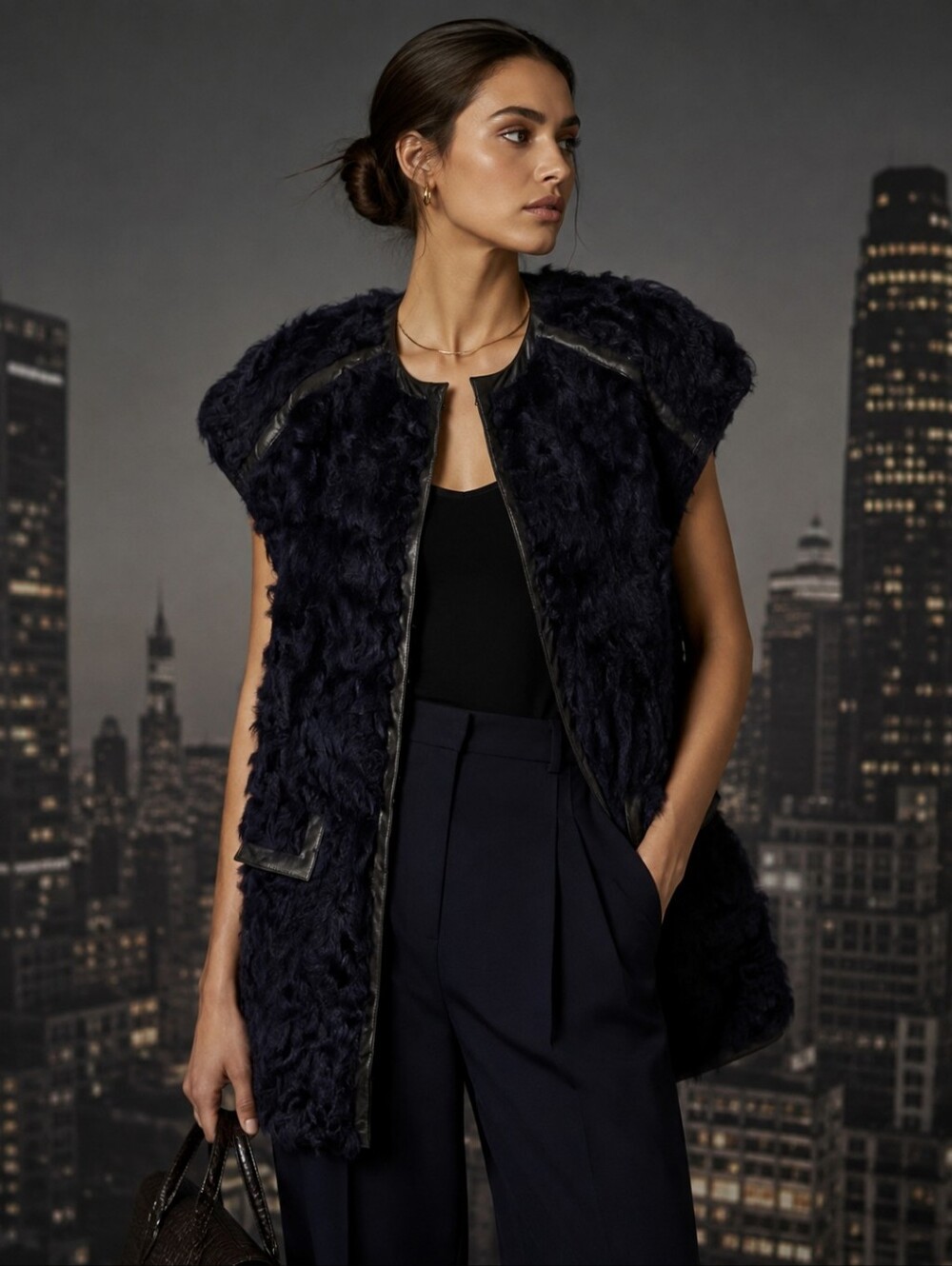 (NWT) Lamb Skin Fur Vest Coat